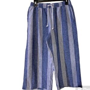BeachLunchLounge, Small wide blue/ white striped copped pants